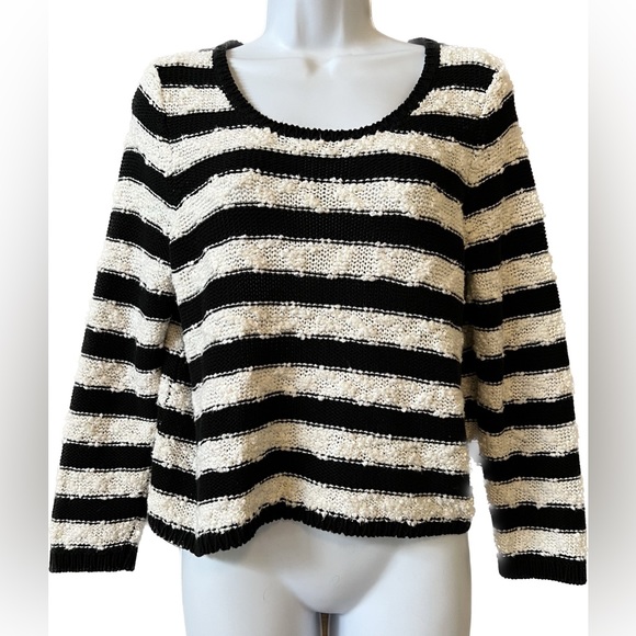 Knitted & Knotted Anthropologie nubby cropped cotton adorable sweater S / M - Picture 1 of 8